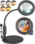 30X 10X Magnifying Glass with Light and Stand, 5 Color Modes Stepless Dimmable by ProfessionalDetailLighting