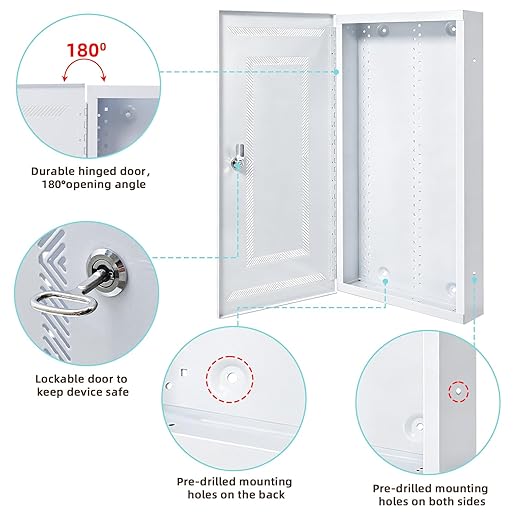XMK 28 Inch Media Enclosure Structured Network WiFi Electrical Box w/ - Image 4