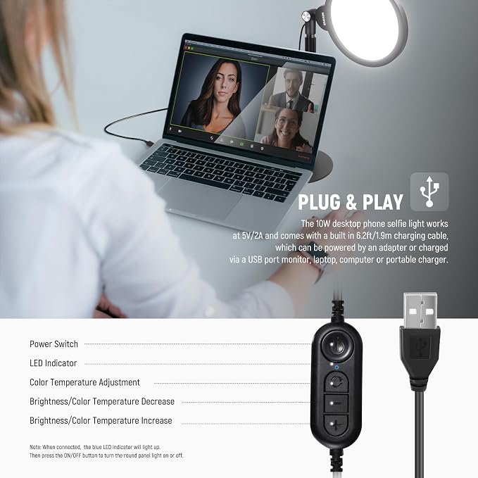 NEEWER Basics 2 Pack 7" Desktop Ring Lights - Image 5