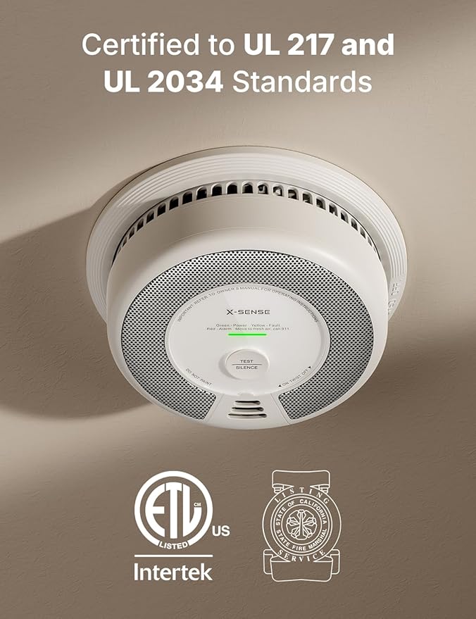 X-Sense 2-in-1 Smoke and Carbon Monoxide Detector Alarm, 10-Year - Image 2