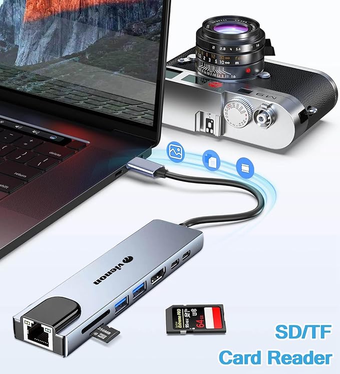 USB C Hub Ethernet HDMI Adapter, 8 in 1 Laptop Docking Station - Image 5