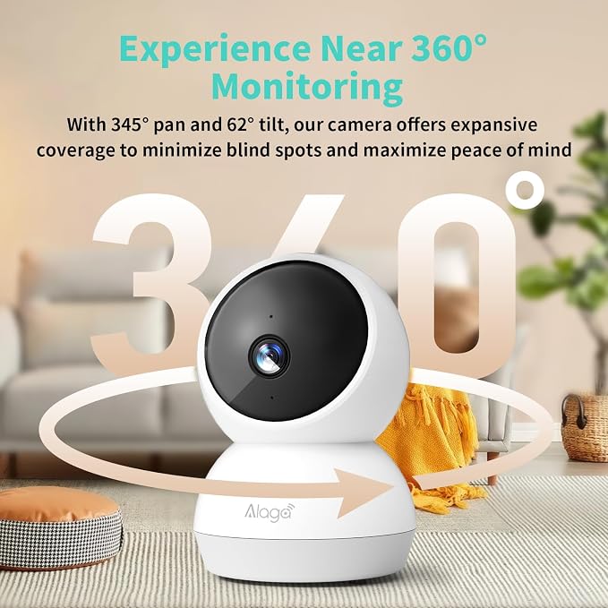 2K Indoor Security Camera, 360° Pan/Tilt AI Human Pet Motion Security Camera - Image 3