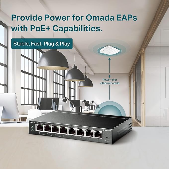 TP-Link TL-SG108PE V3 | 8 Port Gigabit PoE Switch | Easy Smart Managed | 4 PoE+ - Image 4