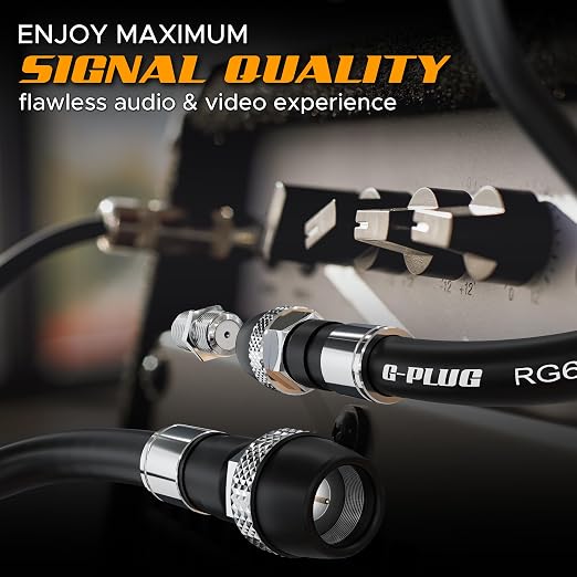 G-PLUG RG6 Coaxial Cable 50FT – Triple Shielded, Waterproof, 75 Ohm - Image 7