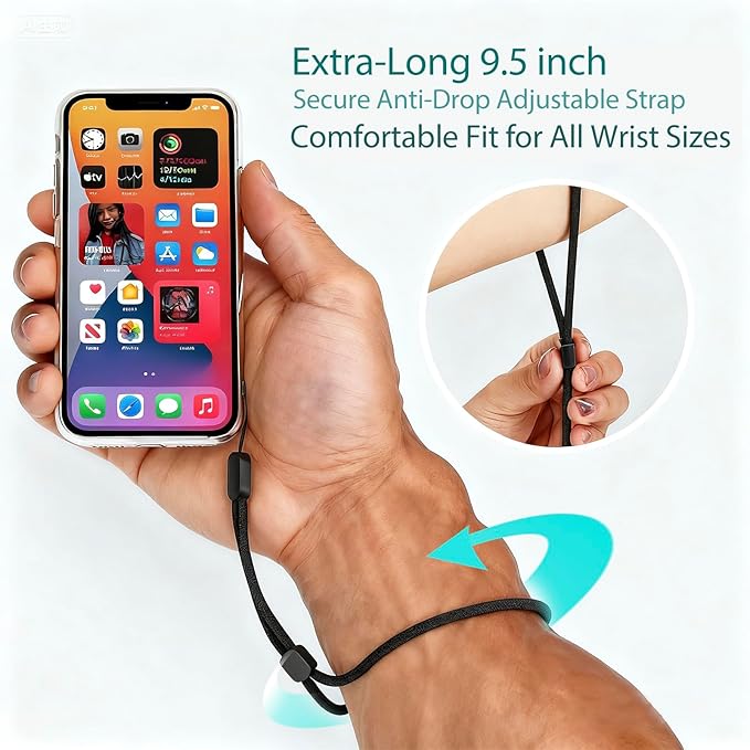 Hand Wrist Strap Lanyard, 6 Pack 9.5inch Adjustable Nylon Wristlet Straps - Image 2