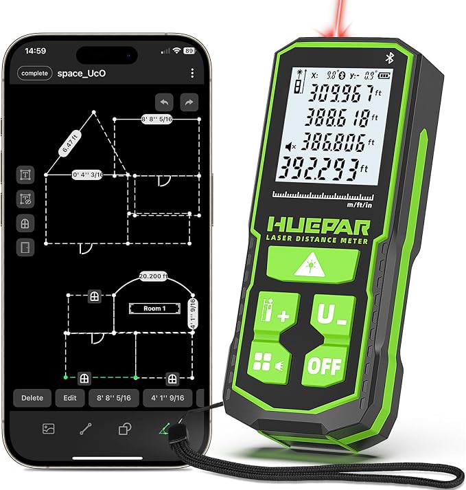 395FT Bluetooth Laser Measuring Tool by Huepar