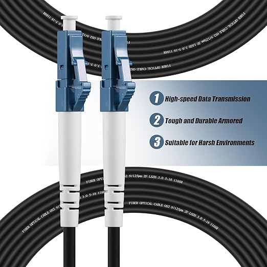 Fibergaga-30M OS2 LC to LC Fiber Optic Cable Outdoor Armored, Single Mode - Image 2