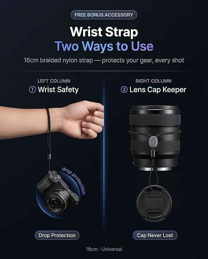 iDaPro Screen Protector for Fujifilm X-T30 Fuji X-T30+ Hand Lanyard, Tempered - Image 5