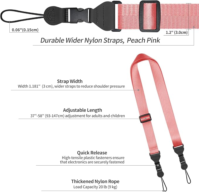 FIEIL 5 Pack Nylon iPad Strap, Adjustable Camera Neck Strap, Comfortable - Image 6