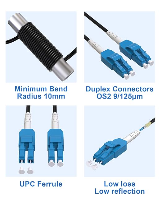 30M Uniboot LC to LC Fiber Patch Cable, OS2 Outdoor Armored Fiber Optic Cable - Image 6