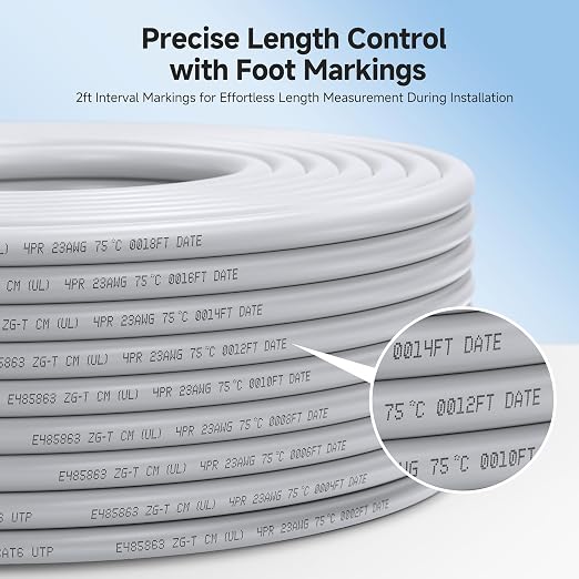 Cable Matters 10Gbps in-Wall Rated 23AWG Bare Copper Cat 6 Cable - 1000ft - Image 4