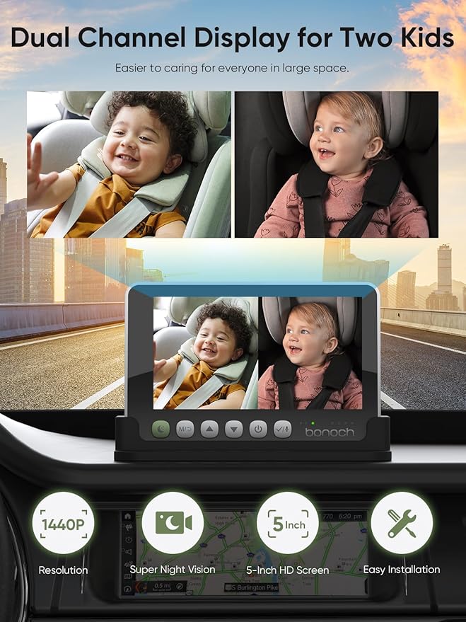 bonoch 5" 1440P Baby Car Camera - Image 3