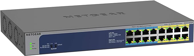 NETGEAR 16-Port Gigabit Ethernet Unmanaged 380W PoE Switch by NETGEAR