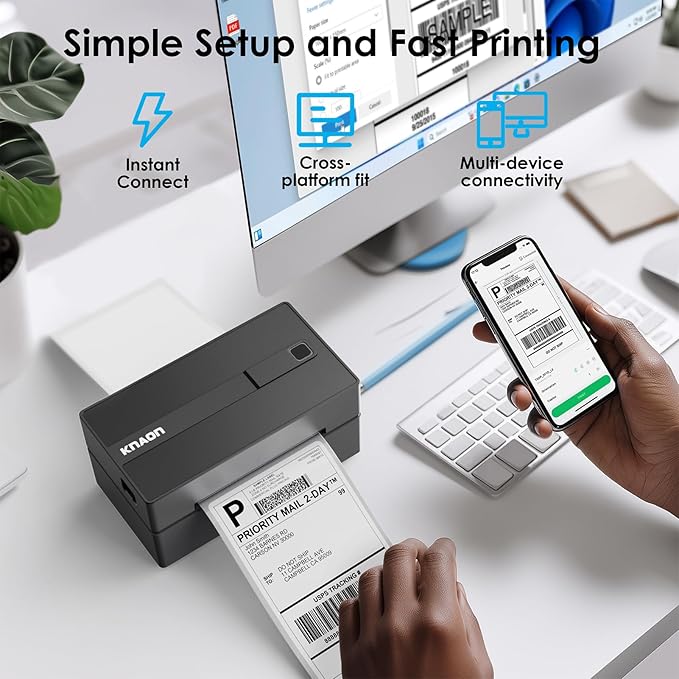 KNAON Bluetooth Thermal Shipping Label Printer, 4x6 Portable Thermal Address - Image 6