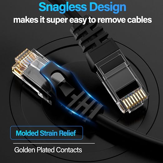 Cat6 Ethernet Cable 10Gbps 100 ft, UTP Ethernet Cable Cat 6, Flexible Bare - Image 7