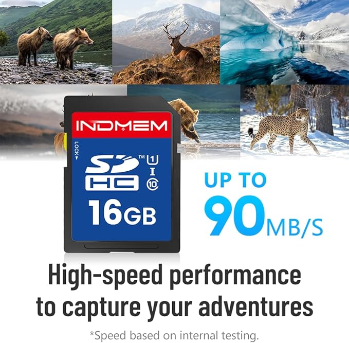 16GB SD Card, C10 SDHC UHS-I Memory Cards U1 Class 10 High-Speed Full 4K HD - Image 2