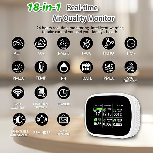 Smart Air Quality Monitor Indoor, WiFi Air Quality Tester - Image 2