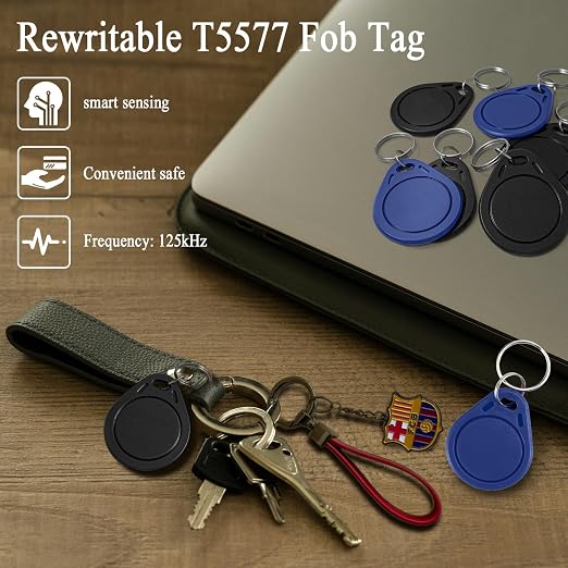 10pcs T5577 RFID Keyfobs 125khz Writable T5577 Key Fob Proximity ID Card Token - Image 2