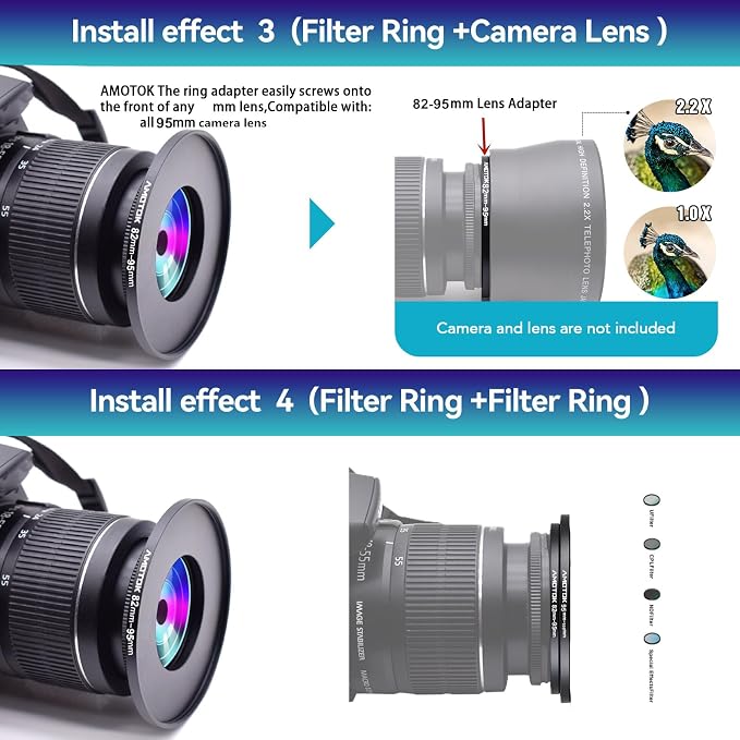 82mm Lens to 95mm Camera Lens Adapter, 82mm to 95mm Filter Step up Ring Adapter - Image 7