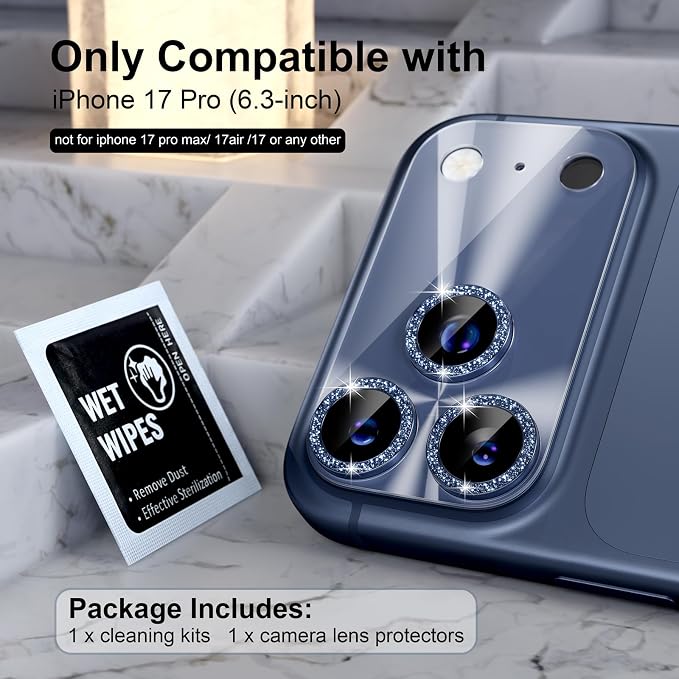 Choiche Compatible for iPhone 17 Pro Camera Lens Protector, Bling Camera Cover - Image 2