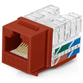 Everest 90° Angled RJ45 Cat6A Keystone Jacks 50-Pack in Orange by EverestMediaSolutions