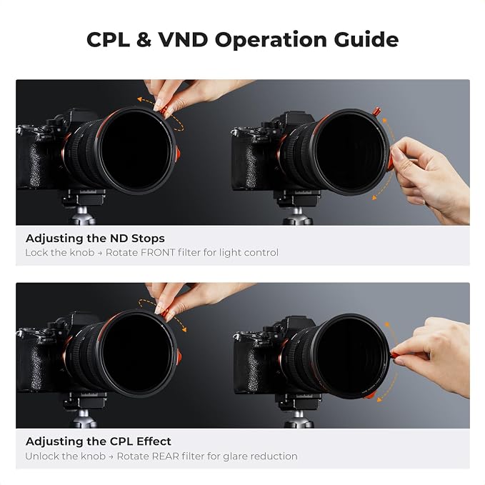 K&F CONCEPT 49mm Magnetic 1s Swap 5-Pack: CPL + VND2-32 + Black Diffusion 1/4 + - Image 8