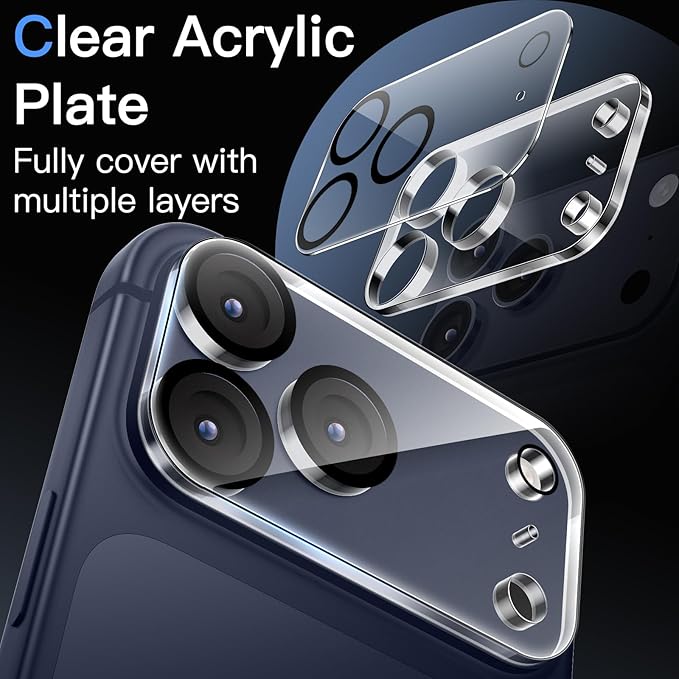 JETech Camera Lens Protector for iPhone 17 Pro Max 6.9-Inch, 9H Tempered Glass - Image 3