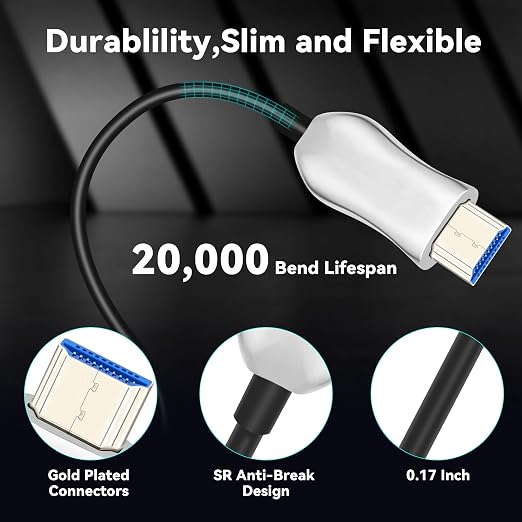 8K Fiber Optic HDMI 2.1 Cable 75ft, Long Active HDMI Cable, High Speed Fiber - Image 8