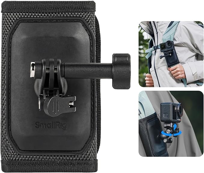 SMALLRIG Backpack Strap Mount for GoPro Hero 13/12/11, for DJI Osmo Nano Action by SmallRig