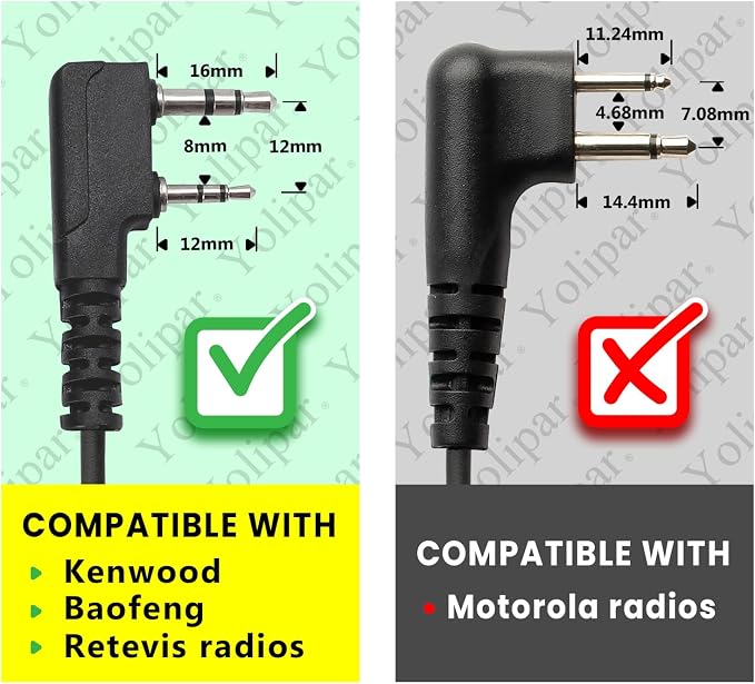 2-Pin 2-Wire Baofeng UV-5R Earpiece Surveillance Kit Compatible - Image 2