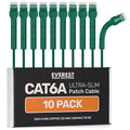 Everest Ultra Slim Cat6a Ethernet Patch Cables 2ft Green by EverestMediaSolutions
