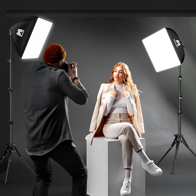 Softbox Lighting Kit, NiceVeedi 16'' x 16'' Softbox Photography Lighting Kit - Image 6