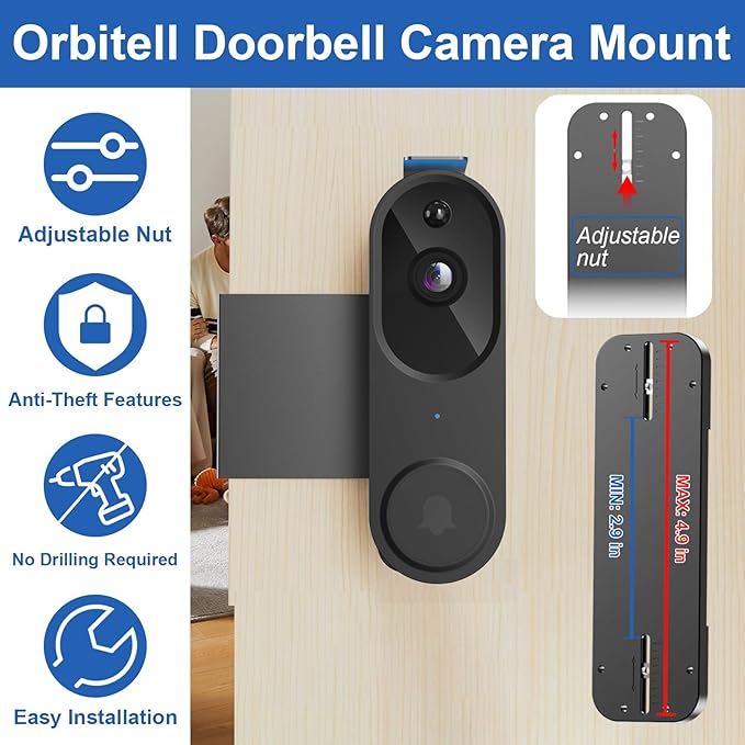 Anti-Theft Doorbell Mount No Drill Compatible - Image 4