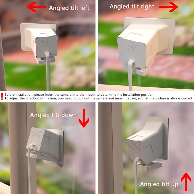 Teccle Angled Window Mount for Wyze Cam v4 Cam V3, 20 Degrees Tilt, Through - Image 3