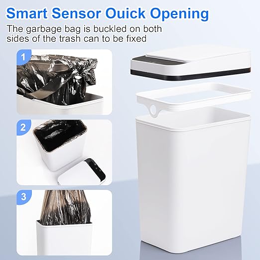 Anborry Bathroom Smart Touchless Trash Can 2.2 Gallon Automatic Motion Sensor - Image 6