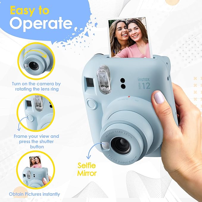 Fujifilm Instax Mini 12 Instant Camera Mint Green and Fuji Film Value Pack - Image 4