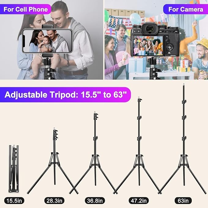 10.3" Ring Light with Tripod and Phone iPad Holder, Selfie Ring Light with 51 - Image 5