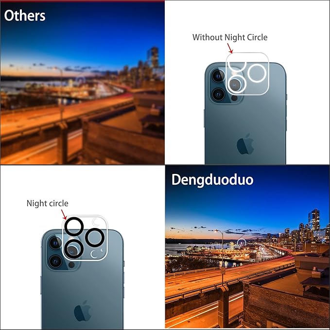 Dengduoduo 3 Pack Tempered Glass Camera Lens Protector - Image 3