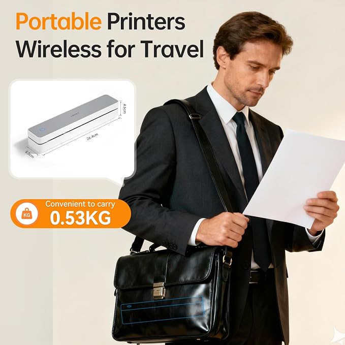 PRT Portable Printer Wireless for Travel, Support 8.5x11 US Letter&A4 Thermal - Image 2