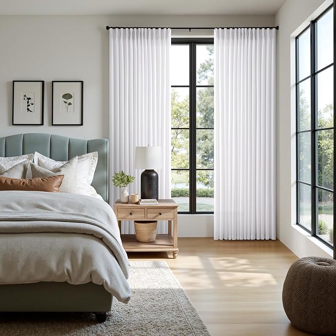 Memory Trained Pinch Pleated Curtains 72 Inches Long, Viral Linen Pinch Pleat - Image 2