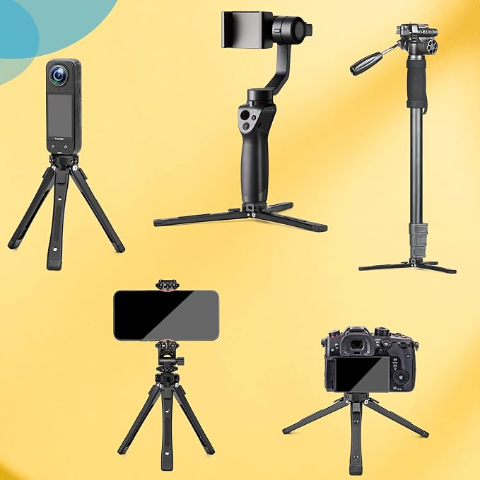 Zeadio Heavy Duty Metal Tripod Kit, Universal 1/4" Screw Adapter Tripod Mount - Image 7