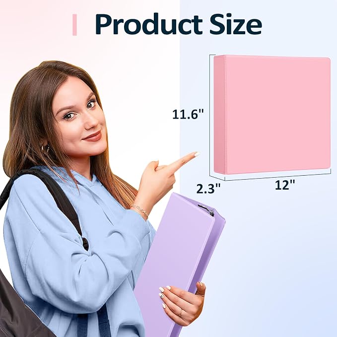 Sooez BinderX Extra Durable 1.5 Inch 3 Ring Binders, D-Ring Large Binder - Image 6