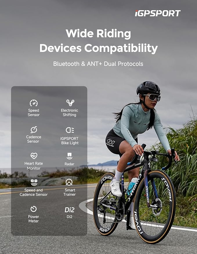 iGPSPORT BSC200S GPS Bike Computer, Wireless Route Navigation 2.4'' Screen - Image 4