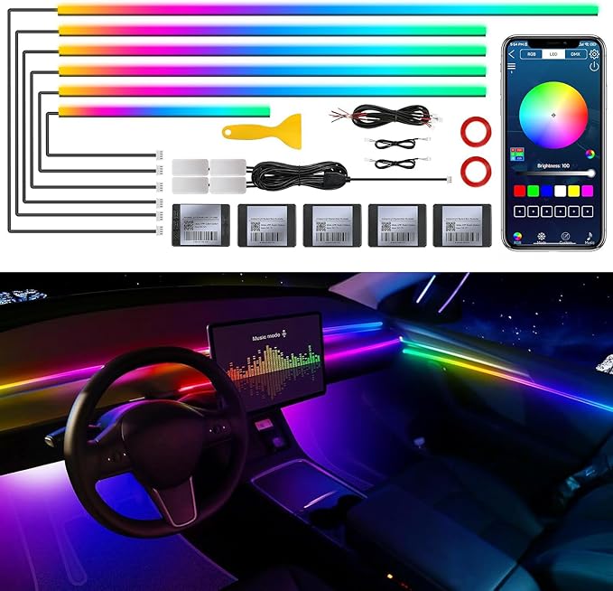 Dreamcolor Acrylic Interior Car LED Strip Light by MAODANER