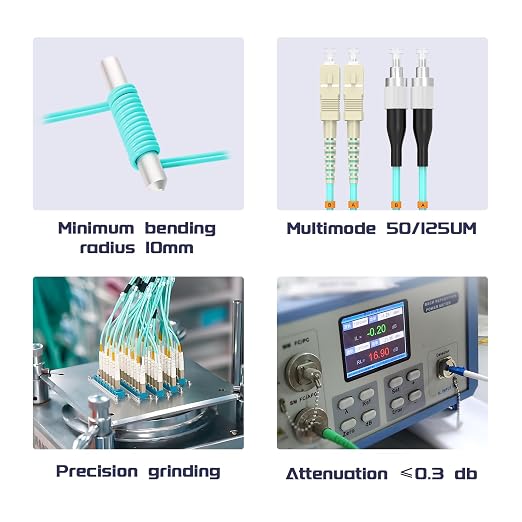 SC/UPC to FC/UPC Fiber Patch Cable OM3 6Meter/20ft 10GB/Gigabit Multimode - Image 5