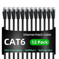 Yauhody CAT 6 Ethernet Cable 5ft 12-Pack Black, High Speed Solid Flat CAT6 by Yauhody