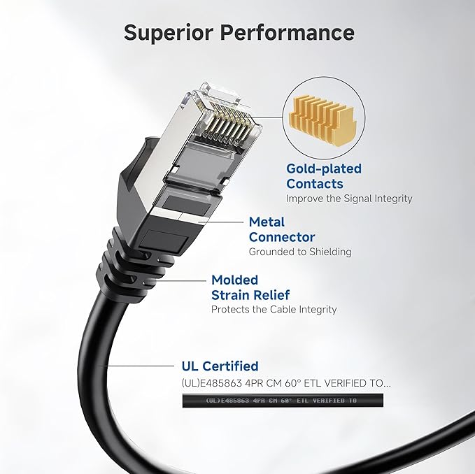 Cable Matters 10Gbps 5-Pack Snagless Shielded Cat 6A Ethernet Cable - 10ft - Image 4