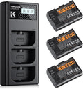 K&F CONCEPT 2600mAh LP-E6NH Battery and 3-Slot Battery Charger Compatible by KFCONCEPT