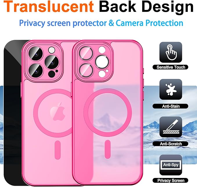 for iPhone 15 Pro Case with Privacy Screen Protector and Camera Protection - Image 2