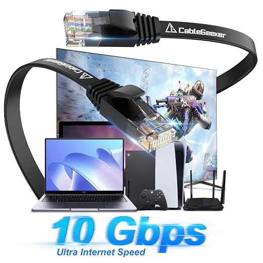 Cat 6 Ethernet Cable 200 ft, High Speed 10Gbps Flat Internet Network Cable - Image 2